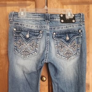 Women's Blue Embellished Jeans